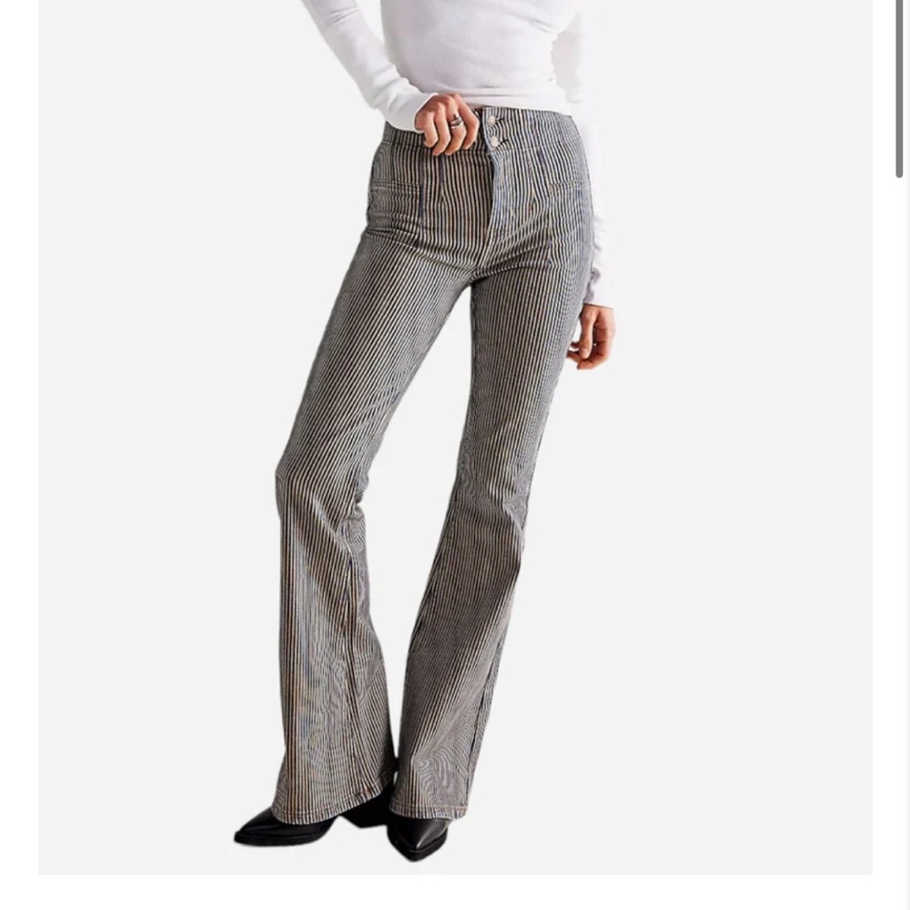 Free People Jayde Railroad Flare pants size 25